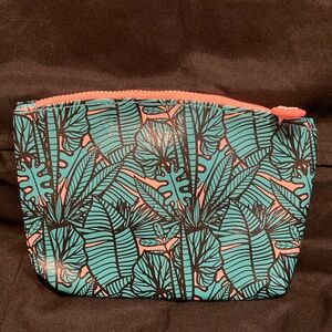 Tropical Leaf Print Cosmetic Bag
